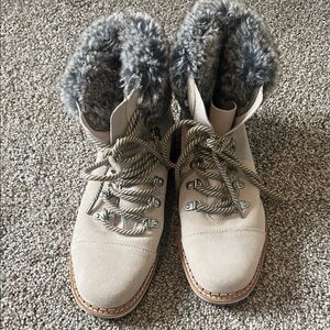 Sam Edelman Beige Fur-Lined Boots